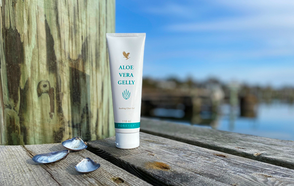 Aloe Vera Gelly Forever Living Productsilta. vaikuttaa rauhoittavalta, hoitavalta ja kosteuttavalta.